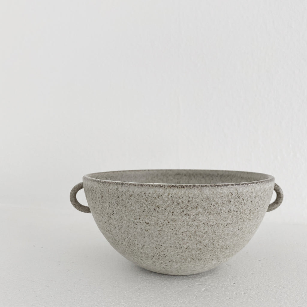 Serving Bowl Rounded w/ Two Small Handles Grey (Small) (8030)