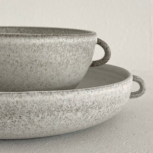 Serving Dish Rounded w/ Two Small Handles Grey (8015)